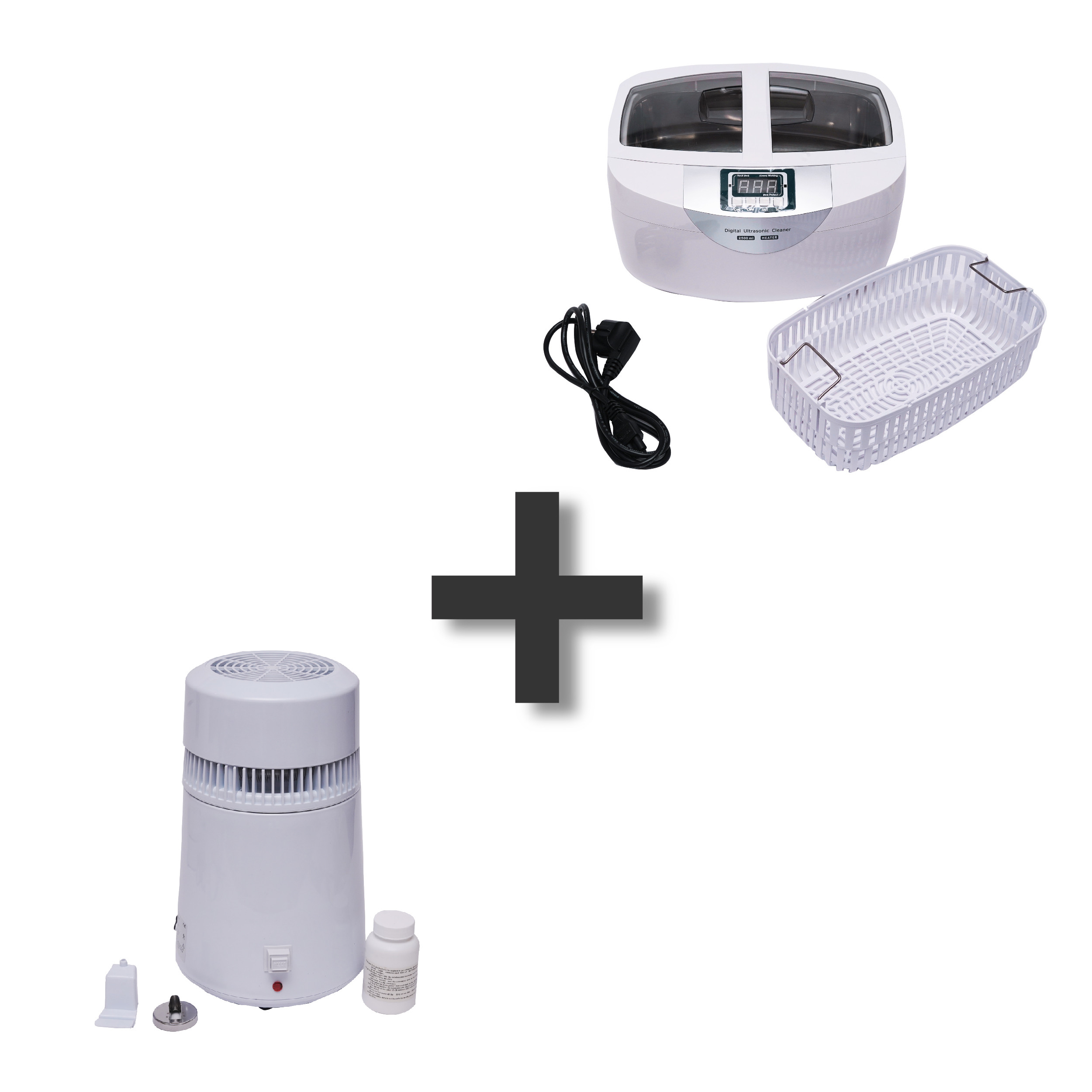 Water Distiller + Digital Ultrasonic Cleaner(Heater Function)